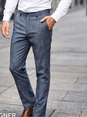 DONDUP Italy Denim Look Tailored Pants Slim Fit Designer Trousers,EUC, SIZE 35